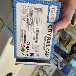 City Rail Car Puzzle Toy - Blue